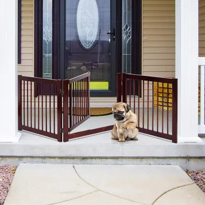GIANTEX Faltbares Kiefernholz-Schutzgitter Für Treppen Und Hundeabsperrung GIANTEX Faltbares Kiefernholz-Schutzgitter Für Treppen Und Hundeabsperrung