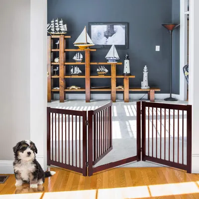 GIANTEX Faltbares Kiefernholz-Schutzgitter Für Treppen Und Hundeabsperrung GIANTEX Faltbares Kiefernholz-Schutzgitter Für Treppen Und Hundeabsperrung