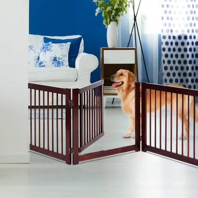 GIANTEX Barrière de Protection pour Animaux de Compagnie (3 Panneaux)