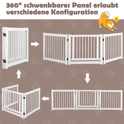 GIANTEX Faltbares Kiefernholz-Schutzgitter Für Treppen Und Hundeabsperrung