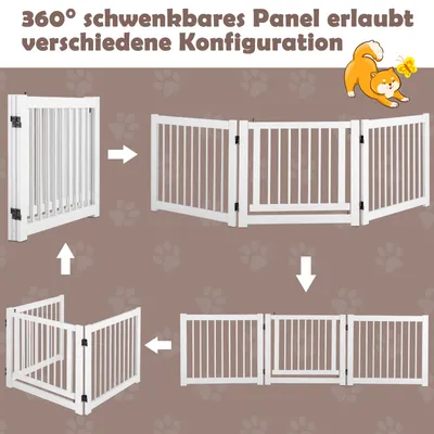 GIANTEX Faltbares Kiefernholz-Schutzgitter Für Treppen Und Hundeabsperrung GIANTEX Faltbares Kiefernholz-Schutzgitter Für Treppen Und Hundeabsperrung