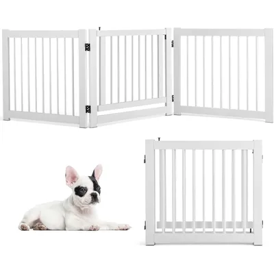 GIANTEX Barrière de Protection pour Animaux de Compagnie (3 Panneaux)