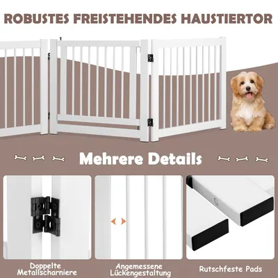 GIANTEX Faltbares Kiefernholz-Schutzgitter Für Treppen Und Hundeabsperrung GIANTEX Faltbares Kiefernholz-Schutzgitter Für Treppen Und Hundeabsperrung