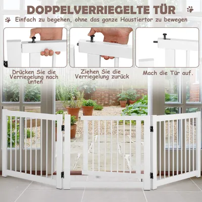 GIANTEX Faltbares Kiefernholz-Schutzgitter Für Treppen Und Hundeabsperrung GIANTEX Faltbares Kiefernholz-Schutzgitter Für Treppen Und Hundeabsperrung