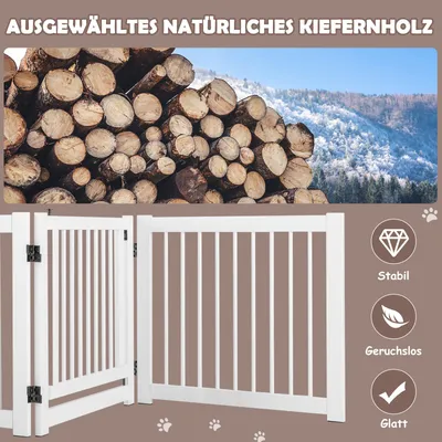 GIANTEX Faltbares Kiefernholz-Schutzgitter Für Treppen Und Hundeabsperrung GIANTEX Faltbares Kiefernholz-Schutzgitter Für Treppen Und Hundeabsperrung