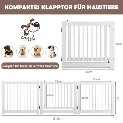 GIANTEX Faltbares Kiefernholz-Schutzgitter Für Treppen Und Hundeabsperrung GIANTEX Faltbares Kiefernholz-Schutzgitter Für Treppen Und Hundeabsperrung