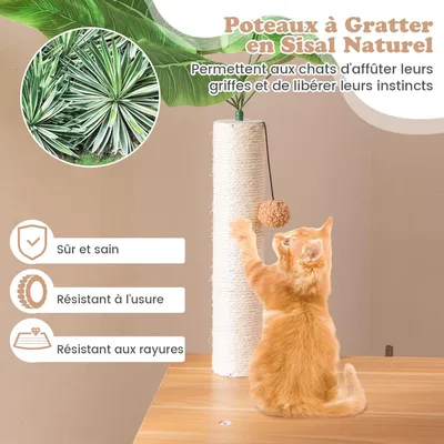 GIANTEX Arbre à Chat 2 en 1 avec Meuble Litière pour Chat, Condo