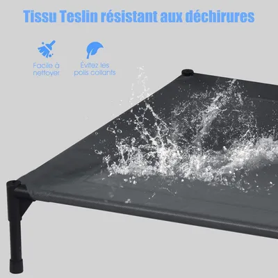 Giantex Lit pour Chien avec Auvent Amovible,Couchette en Textilène Giantex Lit pour Chien avec Auvent Amovible,Couchette en Textilène