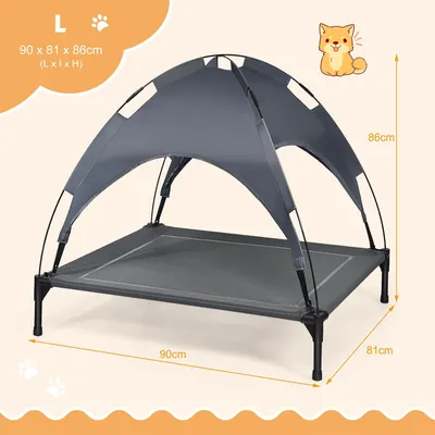 Giantex Lit pour Chien avec Auvent Amovible,Couchette en Textilène