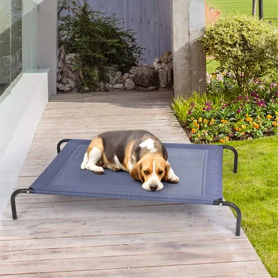 Giantex Hundebett, Liege Aus Textilene, Stahlgestell Für Den Garten Giantex Hundebett, Liege Aus Textilene, Stahlgestell Für Den Garten