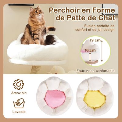 GIANTEX Arbre à Chat 83cm Design Fleur - Condo Confortable - Griffoir