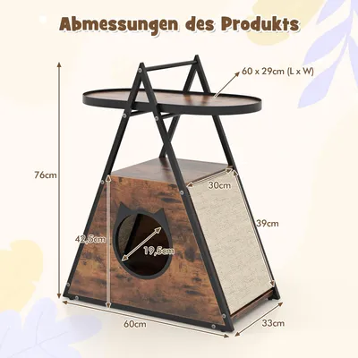 GIANTEX 2in1 Katzenschrank Mit Versteckkatzenhaus Und Sisalmatten GIANTEX 2in1 Katzenschrank Mit Versteckkatzenhaus Und Sisalmatten