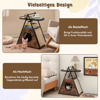 GIANTEX 2in1 Katzenschrank Mit Versteckkatzenhaus Und Sisalmatten GIANTEX 2in1 Katzenschrank Mit Versteckkatzenhaus Und Sisalmatten