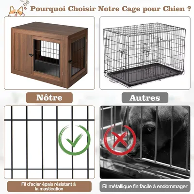 Giantex Cage pour Chien,Coussin Confortable,Double Porte,Niche en Maille