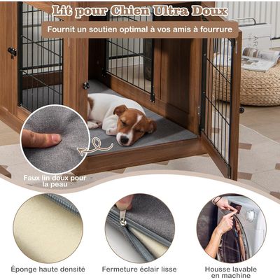 Giantex Cage pour Chien,Coussin Confortable,Double Porte,Niche en Maille