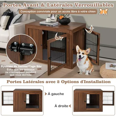Giantex Cage pour Chien,Coussin Confortable,Double Porte,Niche en Maille