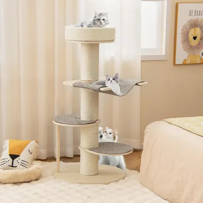GIANTEX Arbre à Chat Multi-Niveaux 120cm - Griffoirs en Sisal