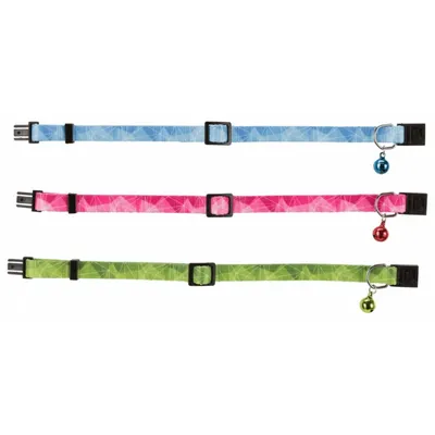 Collier pour chat en polyester avec impression graphique coloris aléatoires