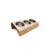 Bagane Set de 3 gamelles surélevées en acier, socle bois chêne Buvo Bagane Set de 3 gamelles surélevées en acier, socle bois chêne Buvo