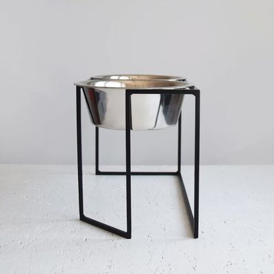 Bagane Set de 2 gamelles surélevées en acier, socle filaire métal Kali