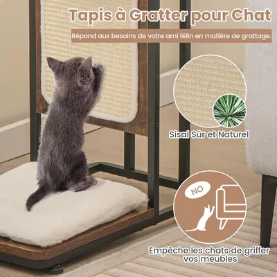 GIANTEX Table d'Appoint avec Griffoir pour Chat - Coussin Amovible
