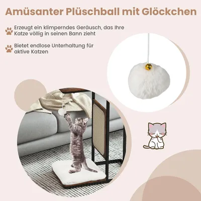 GIANTEX Beistelltisch Mit Kratzfläche Für Katzen – Abnehmbares Kissen GIANTEX Beistelltisch Mit Kratzfläche Für Katzen – Abnehmbares Kissen