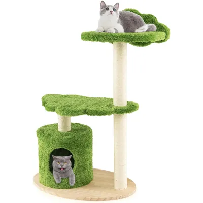 GIANTEX Arbre à Chat 97 CM - Condo, Perche, Plateforme - Griffoir en Sisal