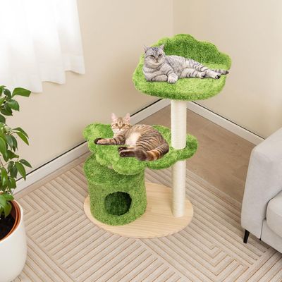 GIANTEX Arbre à Chat 97 CM - Condo, Perche, Plateforme - Griffoir en Sisal