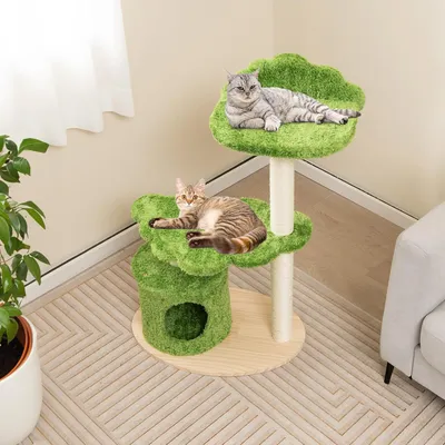 GIANTEX Arbre à Chat 97 CM - Condo, Perche, Plateforme - Griffoir en Sisal