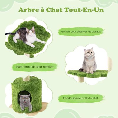 GIANTEX Arbre à Chat 97 CM - Condo, Perche, Plateforme - Griffoir en Sisal