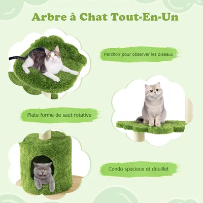 GIANTEX Arbre à Chat 97 CM - Condo, Perche, Plateforme - Griffoir en Sisal