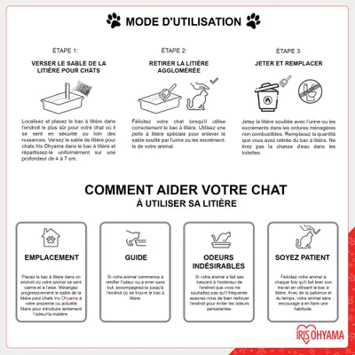 Sacs à litière agglomérante pour Chat 2 x 8L, naturel et sans odeur