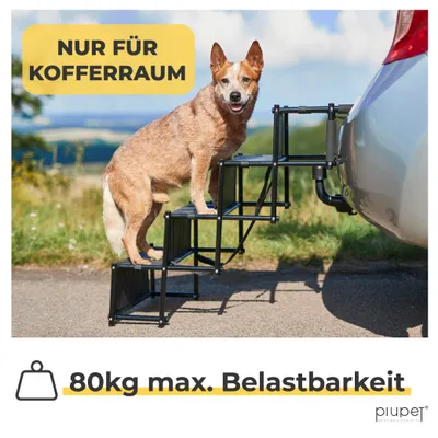 PiuPet® Escalier pour Chien I Jusqu’à 80kg I Pliable I Rampe Voiture PiuPet® Escalier pour Chien I Jusqu’à 80kg I Pliable I Rampe Voiture