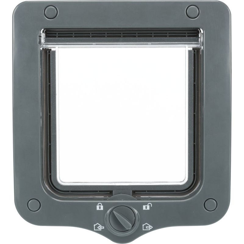 animallparadise - Chatière 4 positions avec tunnel 20 × 22 cm  grise pour c