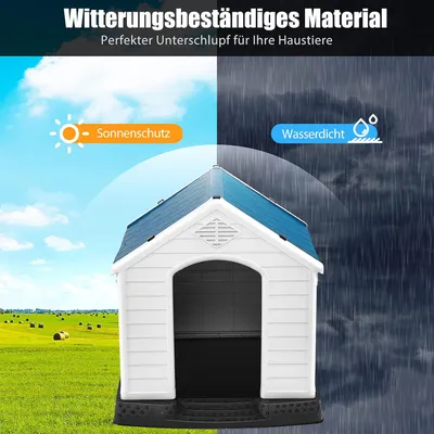 Giantex Wetterfeste Kunststoff Hundehütte Mit Belüftungssystem