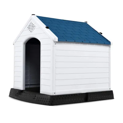 Giantex Niche pour Chien en Plastique,Toit Étanche,Plancher Surélevé Giantex Niche pour Chien en Plastique,Toit Étanche,Plancher Surélevé