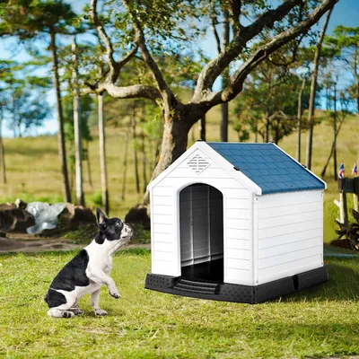 Giantex Wetterfeste Kunststoff Hundehütte Mit Belüftungssystem