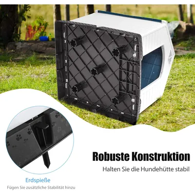 Giantex Wetterfeste Kunststoff Hundehütte Mit Belüftungssystem