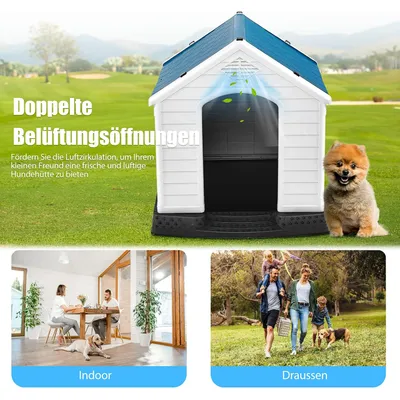 Giantex Wetterfeste Kunststoff Hundehütte Mit Belüftungssystem