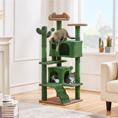 Kaktus Kratzbaum Modern Katzenbaum mit Aussichtsplattform 138cm hoch