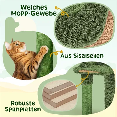 Kaktus Kratzbaum 135 cm Katzenbaum mit Aussichtsplattform Katzenhöhle Kaktus Kratzbaum 135 cm Katzenbaum mit Aussichtsplattform Katzenhöhle