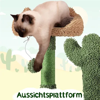 Kaktus Kratzbaum 135 cm Katzenbaum mit Aussichtsplattform Katzenhöhle Kaktus Kratzbaum 135 cm Katzenbaum mit Aussichtsplattform Katzenhöhle