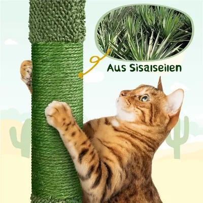 Kaktus Kratzbaum 135 cm Katzenbaum mit Aussichtsplattform Katzenhöhle Kaktus Kratzbaum 135 cm Katzenbaum mit Aussichtsplattform Katzenhöhle