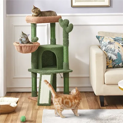 Arbre à Chat Design Cactus Tour Pour Chat En Peluche Hauteur 106,5 Cm