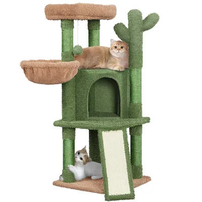 Kratzbaum Kaktus groß 106,5 cm hoch stabiler Katzenkratzbaum Grün-Braun