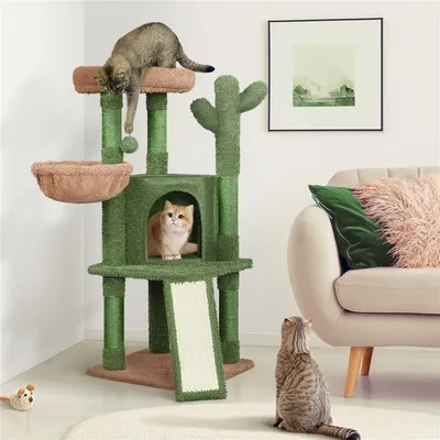 Yaheetech  Arbre à Chat Design Cactus Tour pour Chat en Peluche