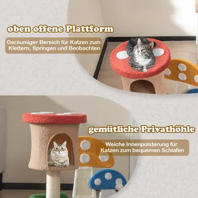 GIANTEX Pilzförmiger Kratzbaum Für Kätzchen Mit Sisalstange GIANTEX Pilzförmiger Kratzbaum Für Kätzchen Mit Sisalstange