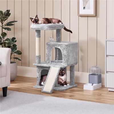 Arbre à Chat Avec Griffoir Et Poteaux En Sisal  91 Cm De Haut Gris Clair