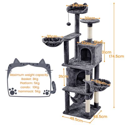 Arbre à Chat Multiniveau Avec Poteau En Sisal Maison Pour Chat