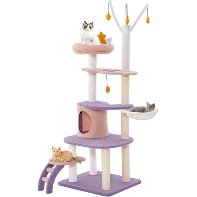 GIANTEX Arbre à Chat 158cm Design Mignon, Griffoirs en Sisal